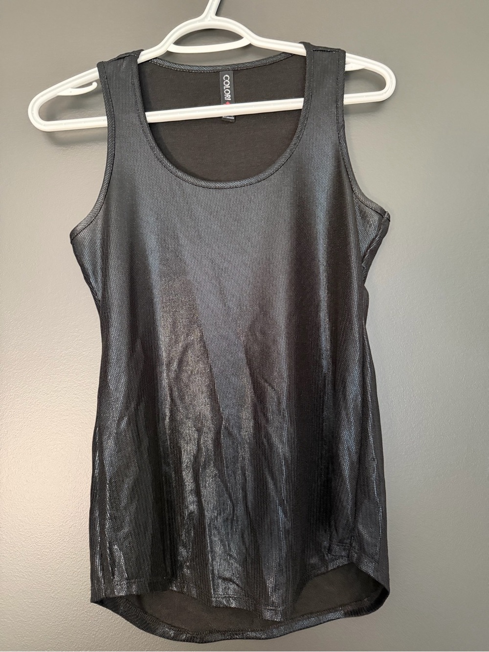Shimmery Black Scoop Neck Tank